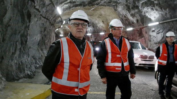 The Prime Minister accused Leigh Sales of "not being interested in" the Snowy Hydro project (pictured).