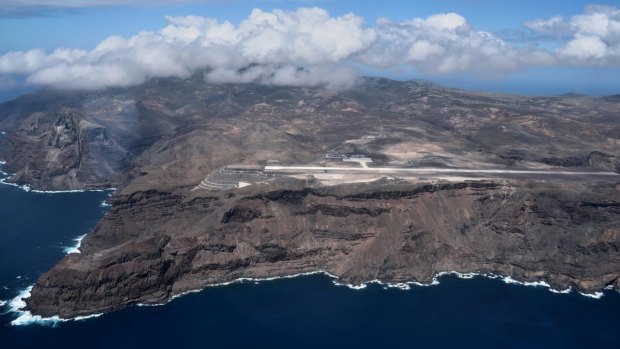 Aerial Shot of St Helena Airport.