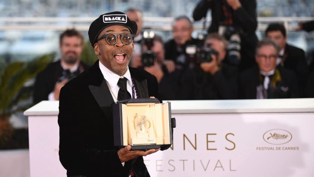 Lee holds the Grand Prix award for the film <I>BlacKkKlansman</I>.