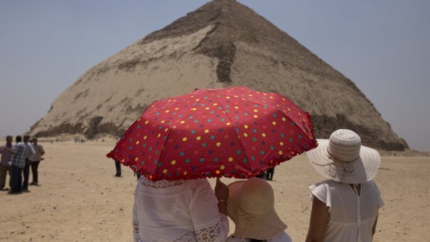 Tourists will now be able to clamber down a 79-metre narrow tunnel from a raised entrance on the pyramid's northern face, to reach two chambers deep inside the 4600-year-old structure.

