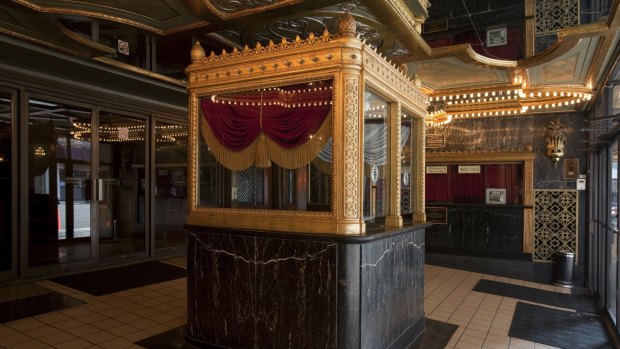 A ticket box inside the grand Alabama Theatre.
