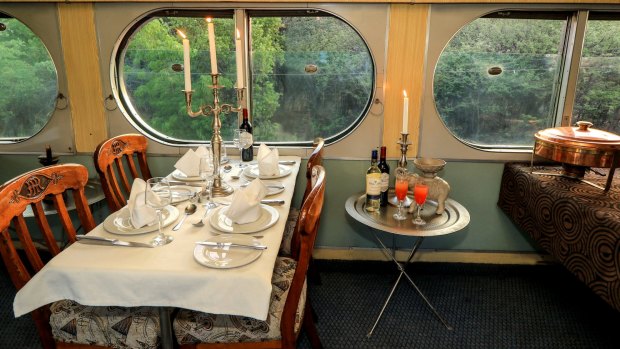 Dining by candlelight on the eclectically furnished Stimela Star.