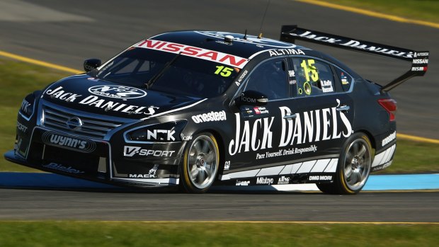 Engine upgrade: Rick Kelly drives his Nissan in practice for the Sandown 500. 