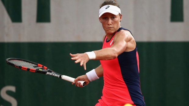 Fairytale continues: Samantha Stosur in her victory over Bethanie Mattek-Sands