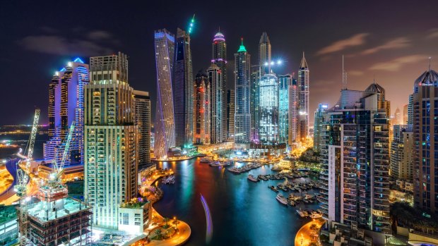 Dubai Marina skyline.