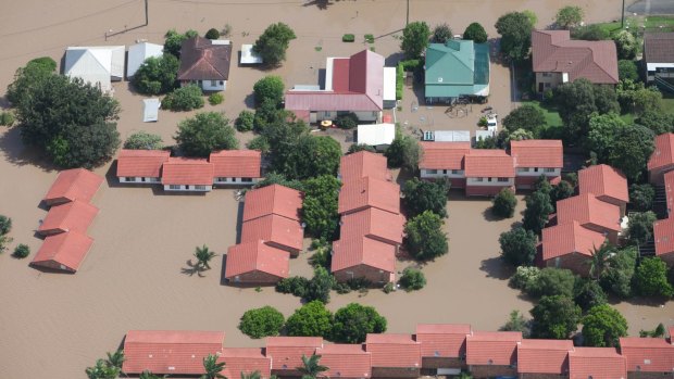 Flood damage west of Brisbane on the way to Gatton in January 2011.