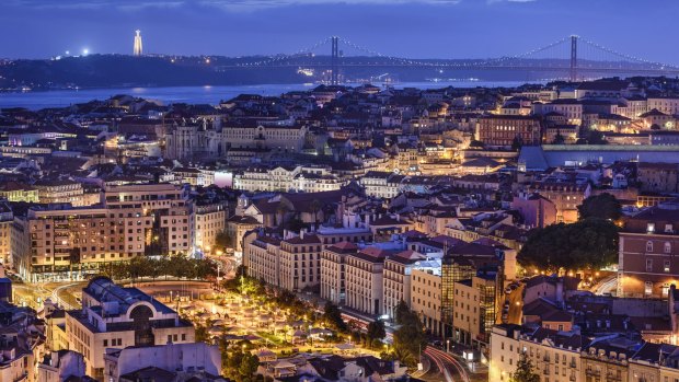 Lisbon at night.