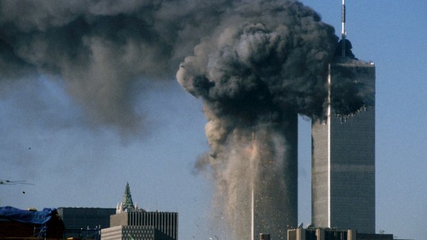 The World Trade Centre's two towers burn on September 11, 2001.