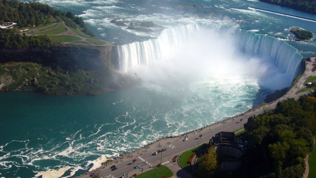 Niagara Falls on the Canada-US border.