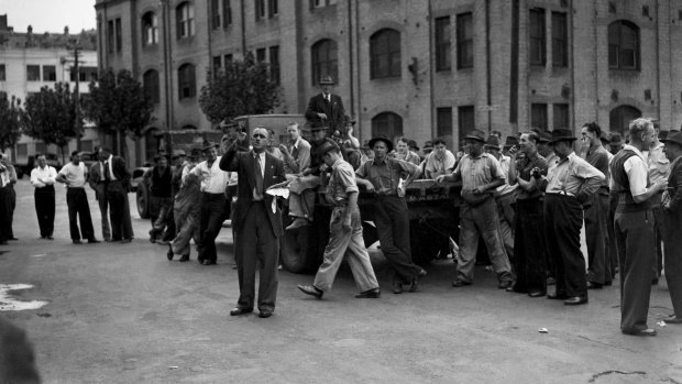 An Australian Communist Party meeting in Sydney on 25 March 1949. 