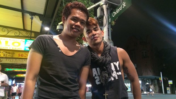 Rocky Tabanas (pictured with his friend Iggy Nor, left) says hookup apps such as Grindr are contributing to the decline of traditional gay spaces.