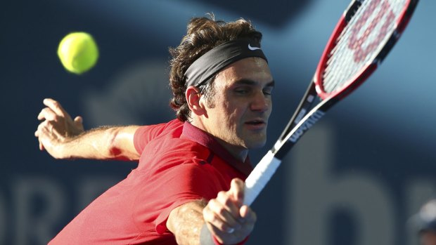 Roger Federer in action during the semi-final against Grigor Dimitrov.