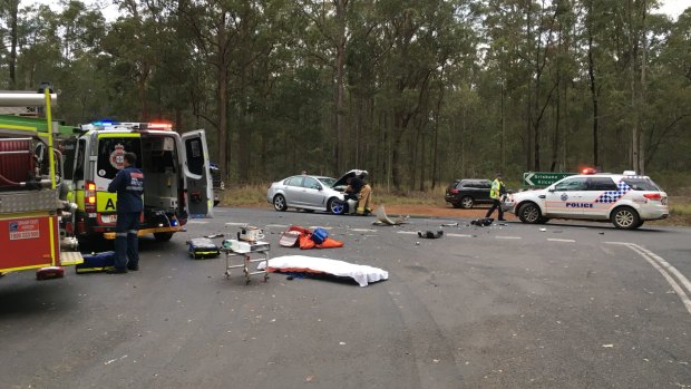 A young man is in critical condition after head-on accident near Blackbutt on Thursday.