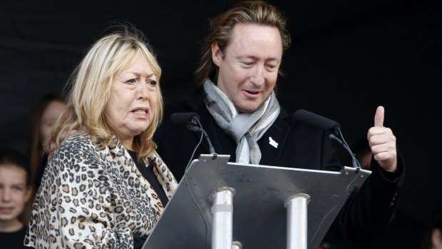 Julian Lennon, pictured here with his mother in 2010, has paid tribute to her in song. 