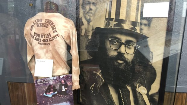 A photograph of Allen Ginsberg is among the items on display inside San Francisco's Beat Museum. 