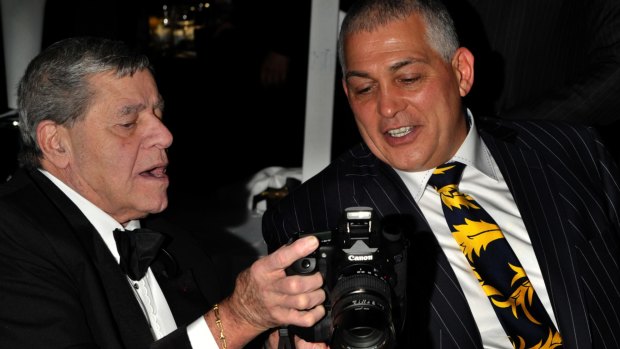 Jerry Lewis and Mick Gatto at a fund raiser for Muscular Dystrophy in Docklands in 2010.