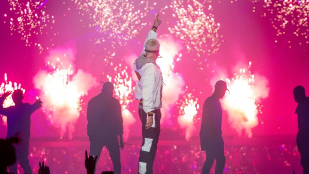 Justin Bieber performs on tour in Australia.