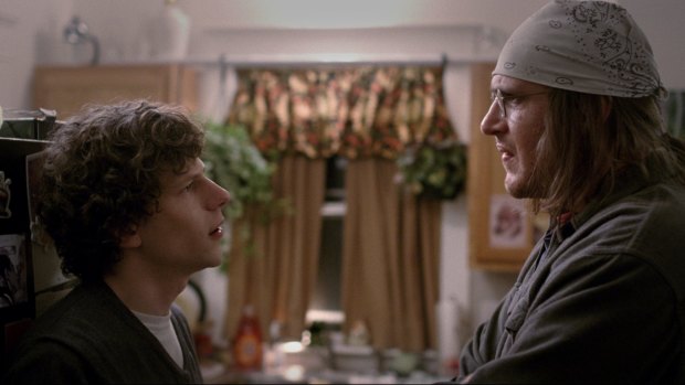 Jesse Eisenberg (left) and Jason Segel in The End of the Tour, a film about artistic values and male camaraderie.