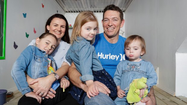 Jackie and Darren with their daughters Grace Charlie and Sophia, who has congenital heart disease.