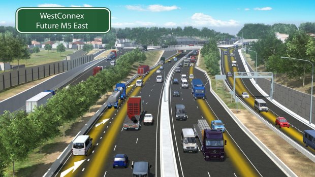 WestConnex: An artist's impression, looking towards the south-west.