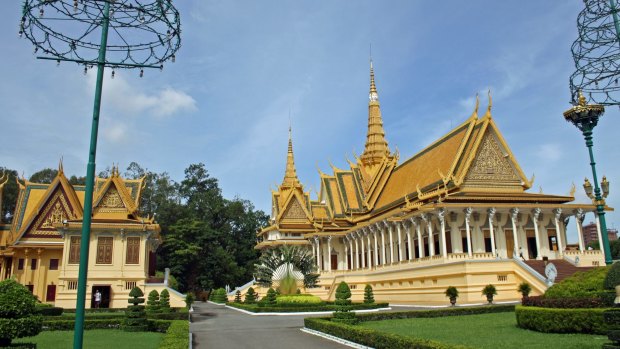 Phnom Penh's royal palace in the heart of Cambodia's capital.