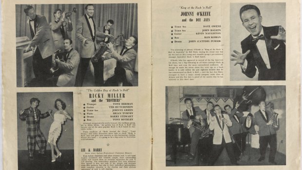 Early bio and pics of Johnny O'Keefe and the Dee Jays, highlighting Bill Haley's support for the group. From program for 'Les Bambury's All Star Rock 'n' Roll Revue', c1957.  