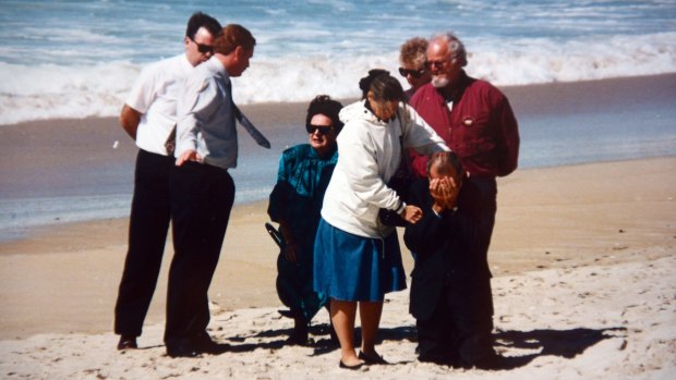 Xenia and Guiseppe Cafasso on the East Coast beach where their daughter Victoria was murdered.
