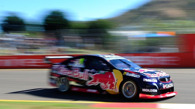 Jamie Whincup drives the #1 Red Bull Racing Australia Holden during qualifying for race 17 of the Townsville 400 at Reid Park on July 12, 2015.
