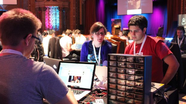 Participants concentrate at the BattleHack 2015 in Melbourne on the weekend.