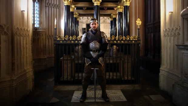 Actor Sam Marks dressed as Henry V for the commemoration on Thursday at Westminister Abbey of the 600th anniversary of the battle of Agincourt. 