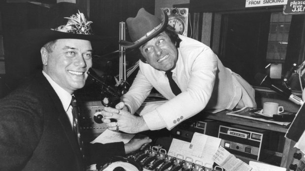 Terry Wogan with American soap star Larry Hagman, who played JR in Dallas.