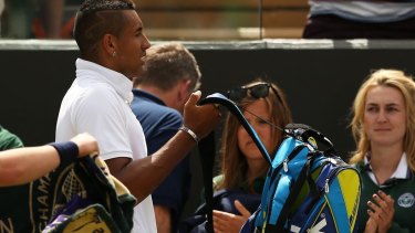 Polarising: Nick Kyrgios leaves the court after he was defeated by Richard Gasquet.