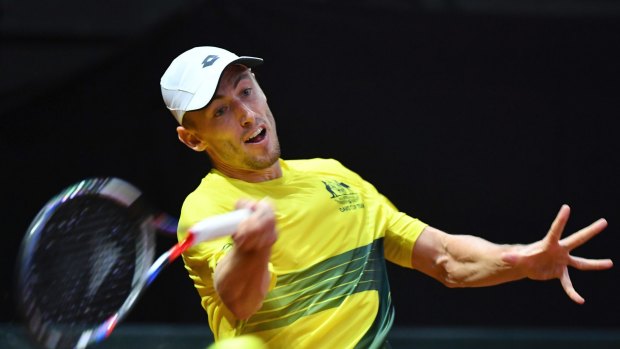 John Millman fell short in an epic three-and-a-half hour duel with Belgian David Goffin in Brussels.