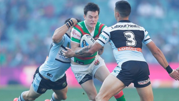 Why?: Luke Keary of the Rabbitohs ran 110 metres to score a try when the official knew all along the four-pointer would not stand.
