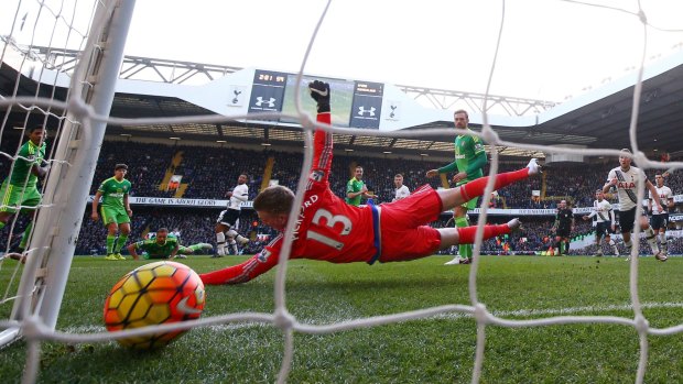 Mousa Dembele scores Tottenham's  second goal against Sunderland at White Hart Lane on Saturday.