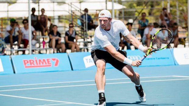 Sam Groth defeated Gerald Melzer in the second round of the Canberra Challanger on Wednesday. 