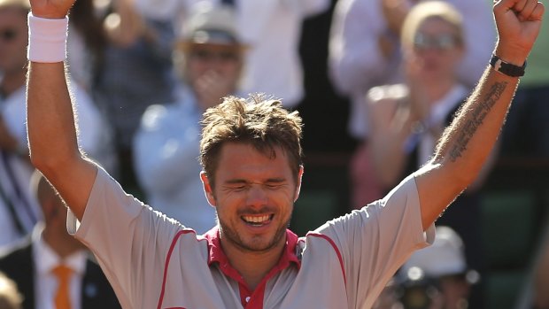 Switzerland's Stan Wawrinka after defeating Serbia's Novak Djokovic in the French Open final on Sunday.