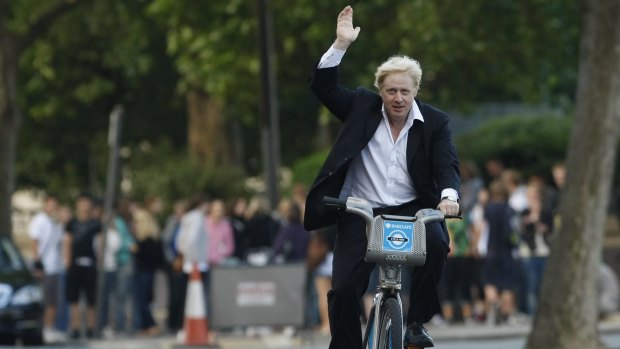 Boris Johnson, then mayor of London, launching the cycle hire scheme in 2010. 