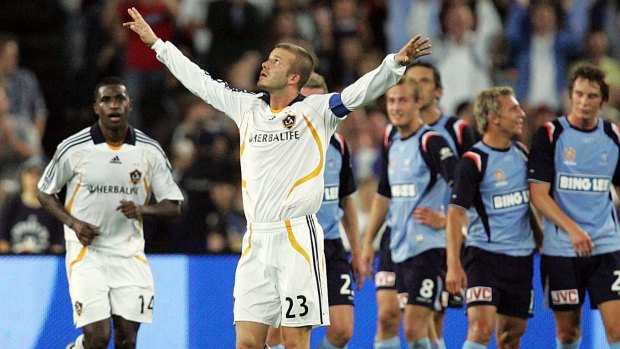 David Beckham in Australia: His first appearance was during the Hyundai Club Challenge match between Sydney FC and LA Galaxy at Telstra Stadium Sydney in 2007.