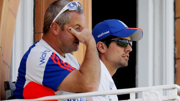 Despair on the England balcony as the home side capitulates.