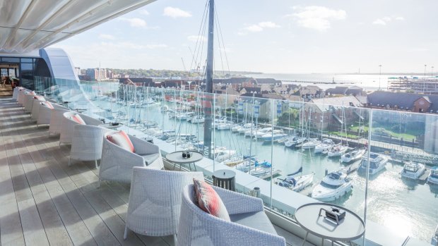 Sweeping views over Ocean Village Marina can be enjoyed from the Southampton Harbour Hotel.