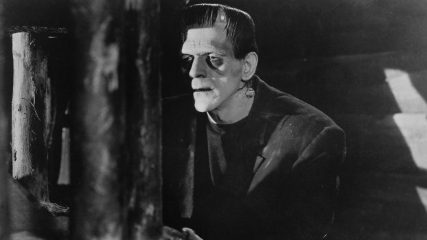 British actor Boris Karloff appears in a scene from the 1931 classic film Frankenstein. 