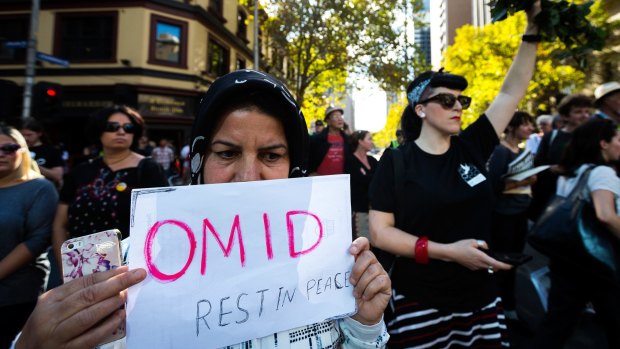 Melburnians protest over the treatment of refugees last weekend, after the death of Iranian man Omid Masoumali.