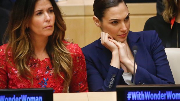 Director Patty Jenkins and star Gal Gadot during a recent appearance at the UN.