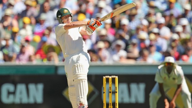 Hooking in: Brad Haddin bats during day two of the third Test between Australia and India at the Melbourne Cricket Ground.