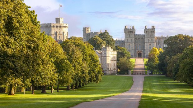 The Long Walk with Windsor Castle in the background, Windsor, Berkshire.