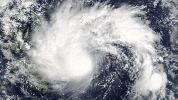 Tropical Storm Tembin approaching the Philippines on December 21, before it intensified as a typhoon.