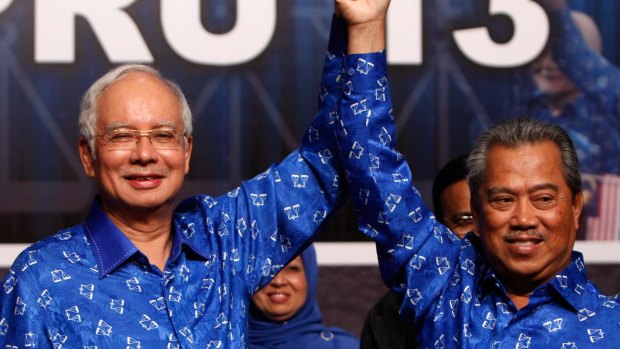 Malaysian Prime Minister Najib Razak, left, and his then deputy Muhyiddin Yassin in 2013. 