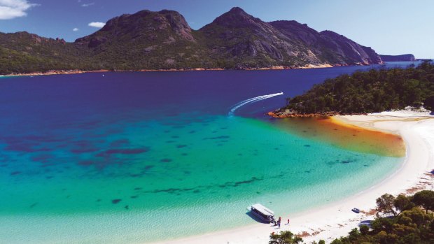 Coral Expeditions visits Wineglass Bay in Tasmania.