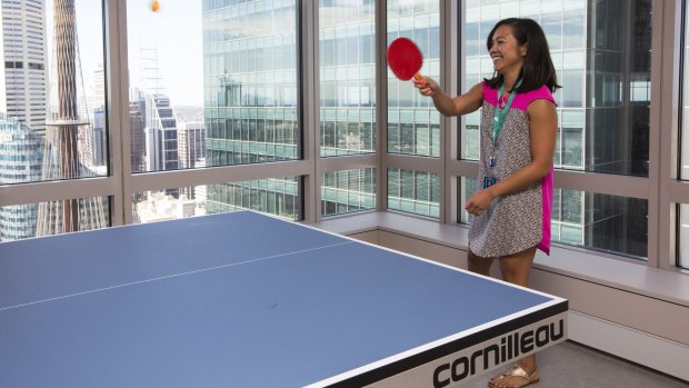 A ping pong table at the Twitter headquarters in Sydney. 